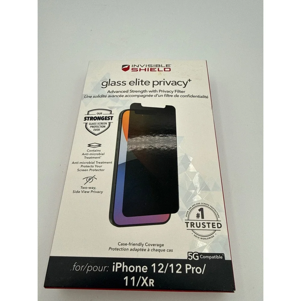 InvisibleShield Glass Elite Privacy iPhone 12/12 Pro/11/XR 5G Screen Protector